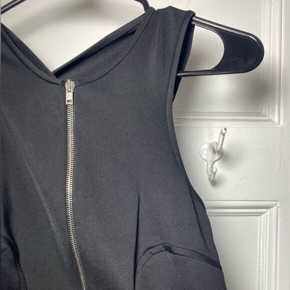 ALEXANDER WANG Bodycon Zipper Front Ponte Mini Dress Crisscross Back Black Sz 6 - Picture 7 of 13